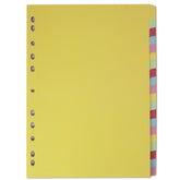Elba Coloured Card Dividers A4 Euro Punched 20 Part 400007438